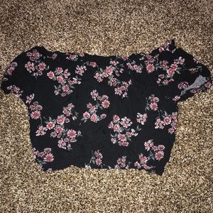 Floral Off The Shoulder Crop Top